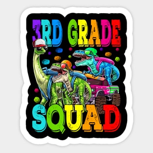 3rd Grade Squad Monster Truck Dinosaur Back To School Sticker